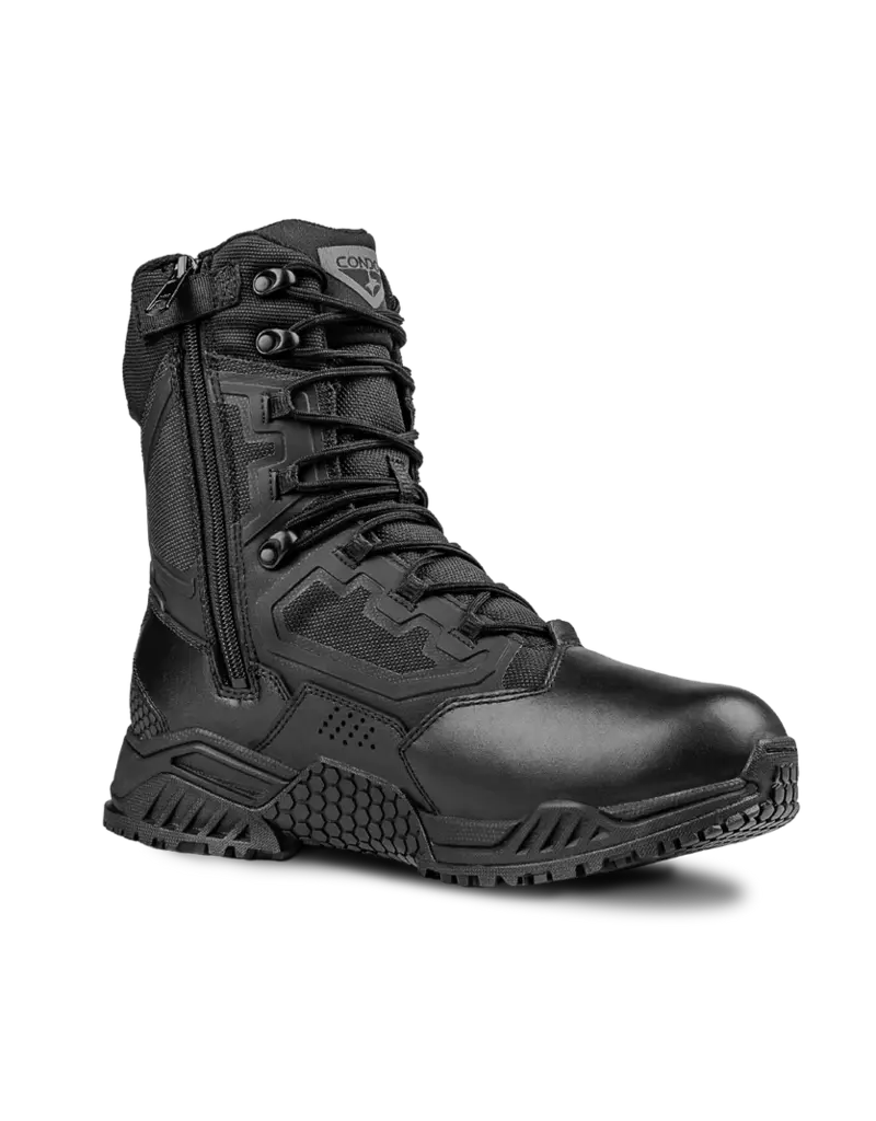 Condor Outdoor  Bottes tactiques Brigade 8" à fermeture éclair noires