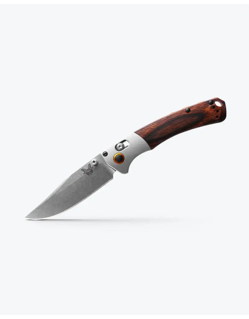 Benchmade Mini Crooked River Gray Aluminum & Wood Clip-point