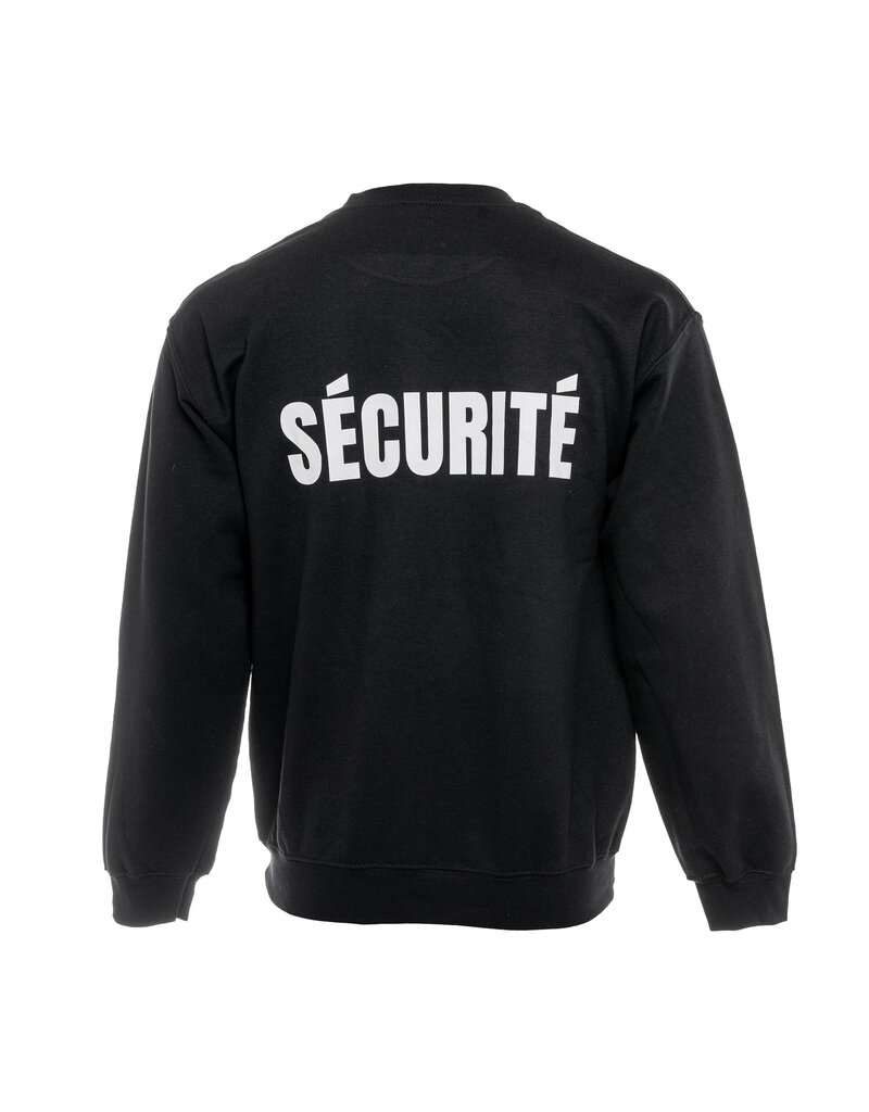 S+ Sweat-shirt noir à col rond pour la sécurité