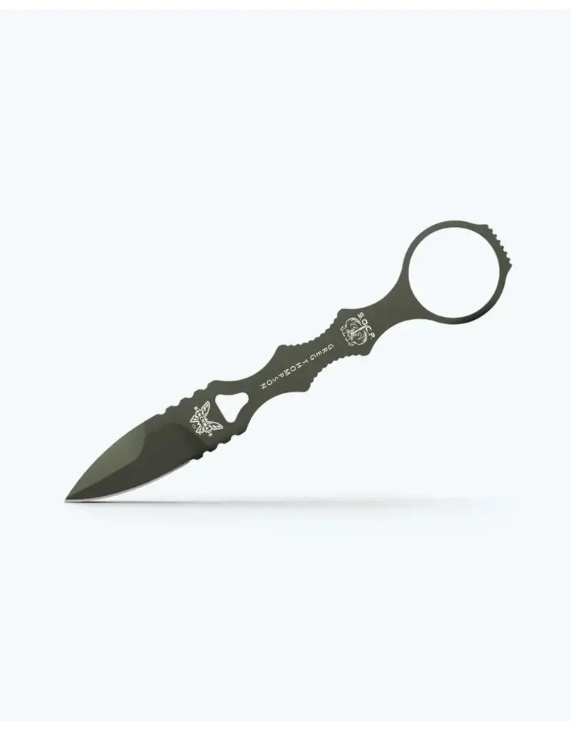 Benchmade MINI-POIGNARD SOCP, CERAKOTE OLIVE DRAB, ÉTUI TAN