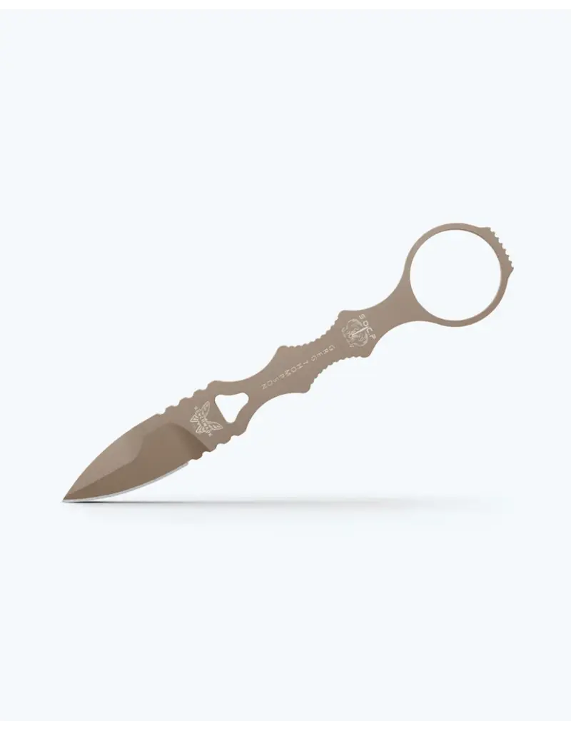 Benchmade SOCP MINI-DAGGER, FDE CERAKOTE, TAN SHEATH