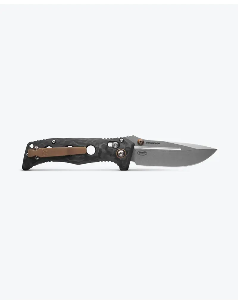 Benchmade Mini Adamas en fibre de carbone marbrée Pointe Tombante