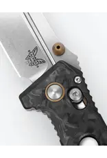 Benchmade Mini Adamas en fibre de carbone marbrée Pointe Tombante