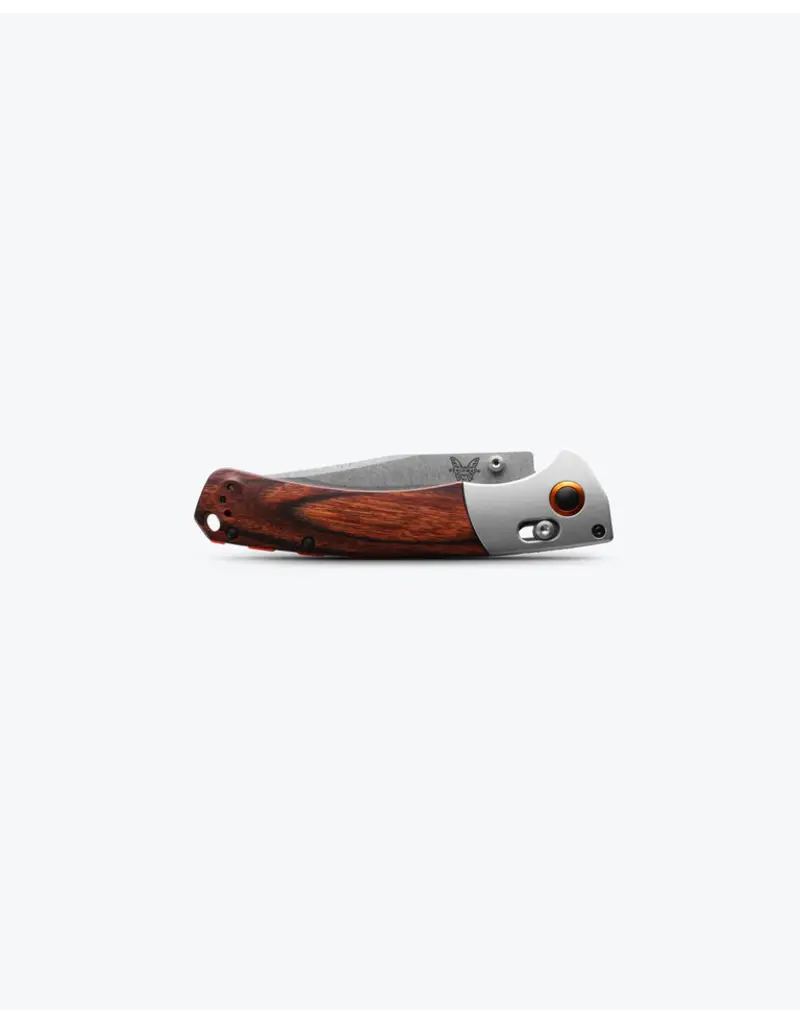 Benchmade Crooked River Gray Aluminum and Wood Clip-point