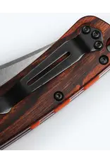 Benchmade Crooked River Gris Aluminium et Bois Pointe coupante