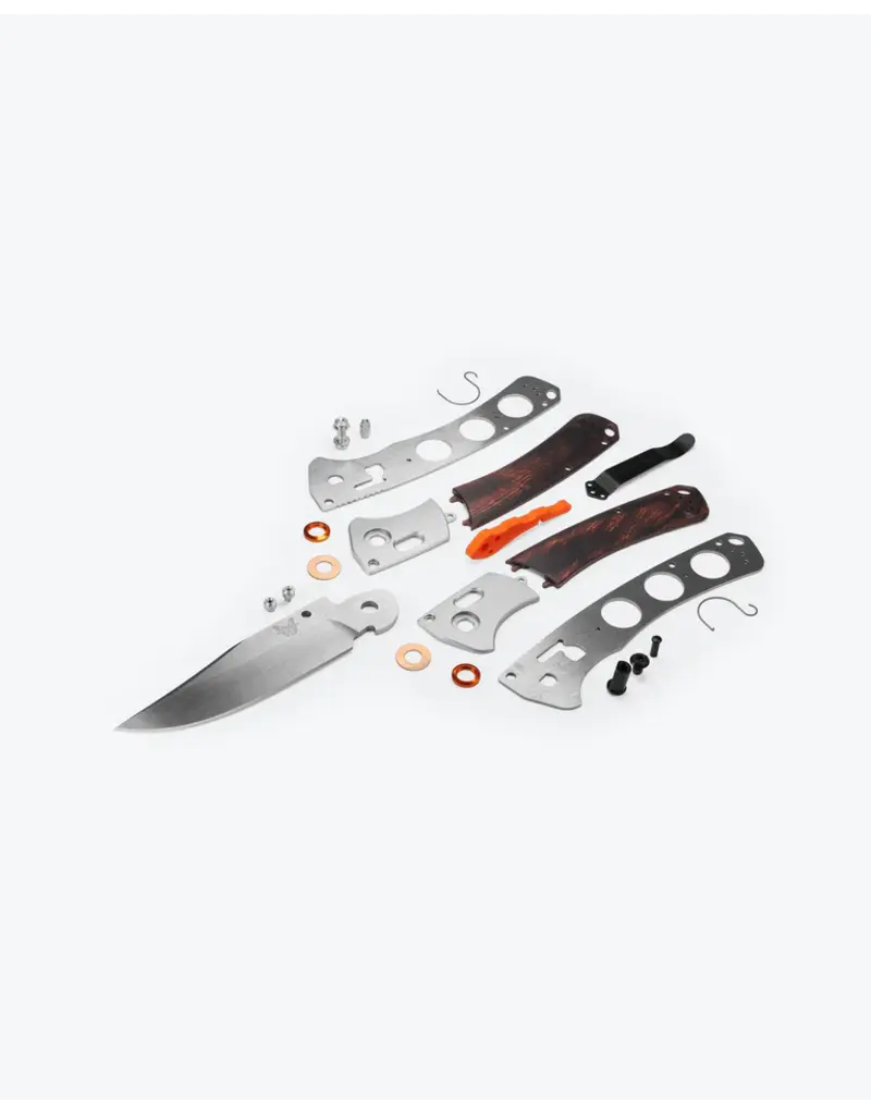 Benchmade Crooked River Gray Aluminum and Wood Clip-point