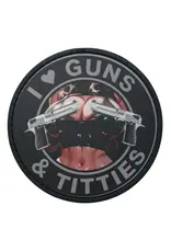 Custom Patch Canada J'adore l'écusson imprimé « Gun and Titties V2 ».