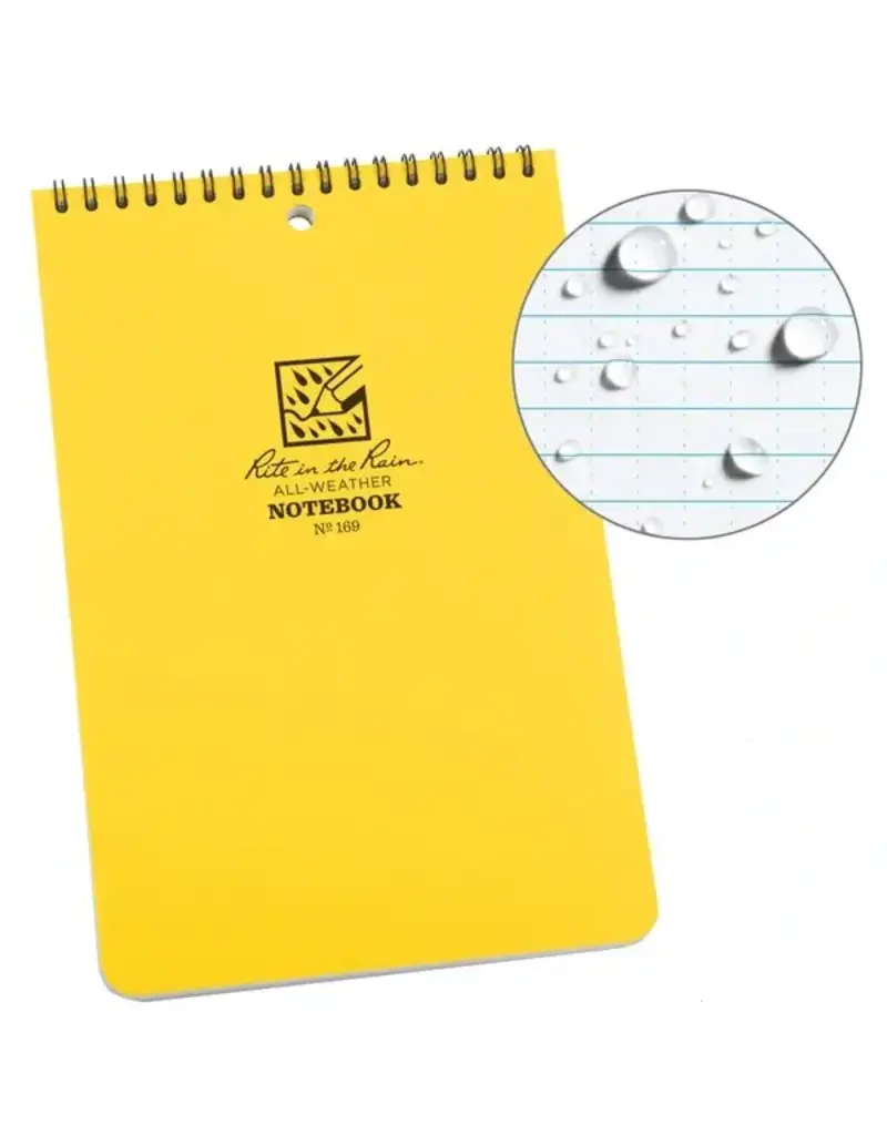 Rite in the Rain Carnet à spirale en tête, 6 po x 9,25 po, jaune