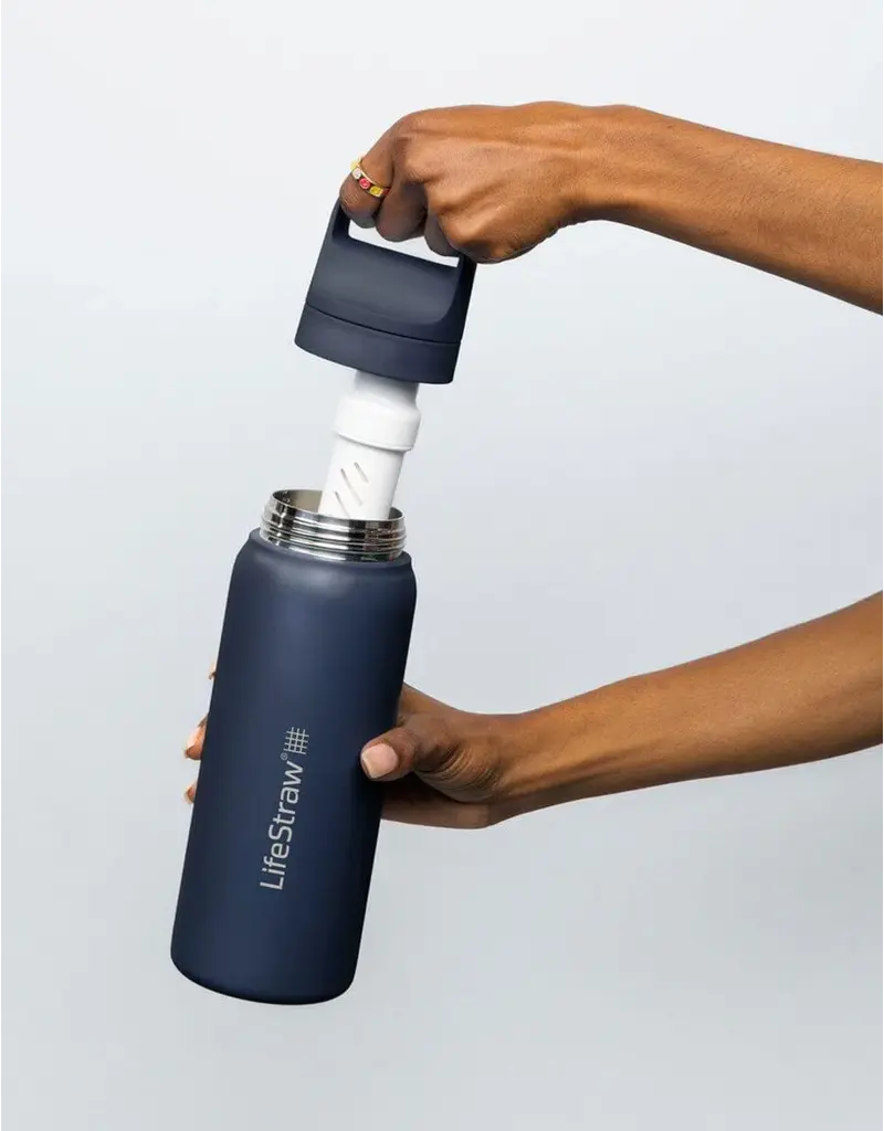 LifeStraw GO Stainless Steel Water Filter Bottle 24oz/700ml