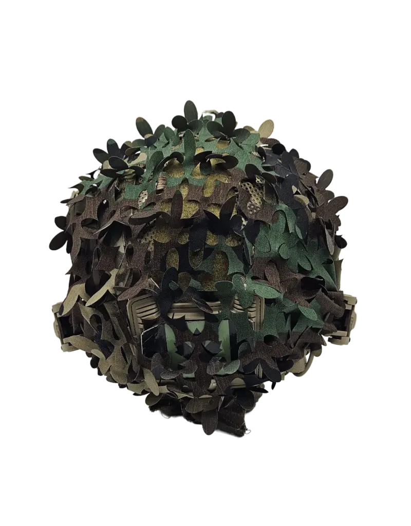 NUTSOF Filet de camouflage pour casque « Southerner » (motif Trifoliate Leaf) – M81 Woodland