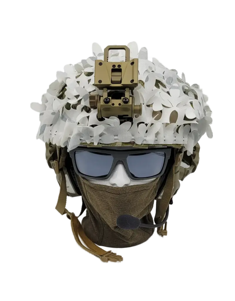 NUTSOF Filet de camouflage pour casque « Southerner Trifoliate Leaf » – Multicam Alpine