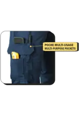 Gatts Work Wear Pantalon de travail cargo extensible noir