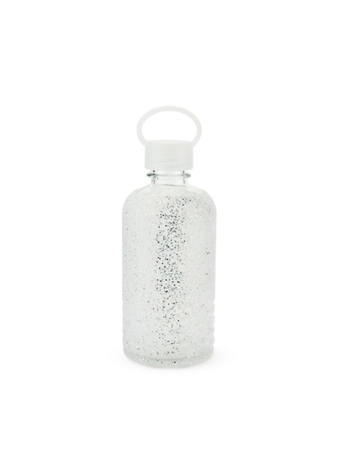 Glimmer - Silver Glitter Silicone Water Bottle