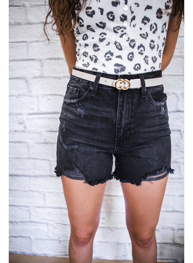 W.BLK - High Rise Distressed Short
