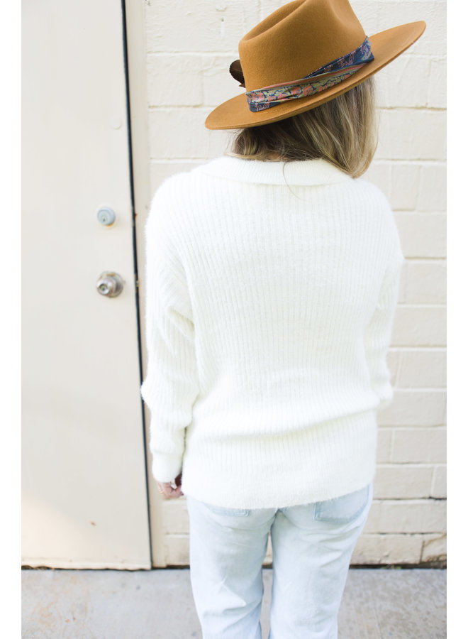 Ivory Prep Button Down Sweater