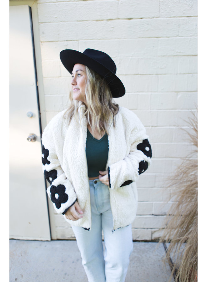 Ivory Floral Puff Jacket