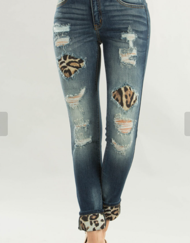 leopard distressed jeans boutique