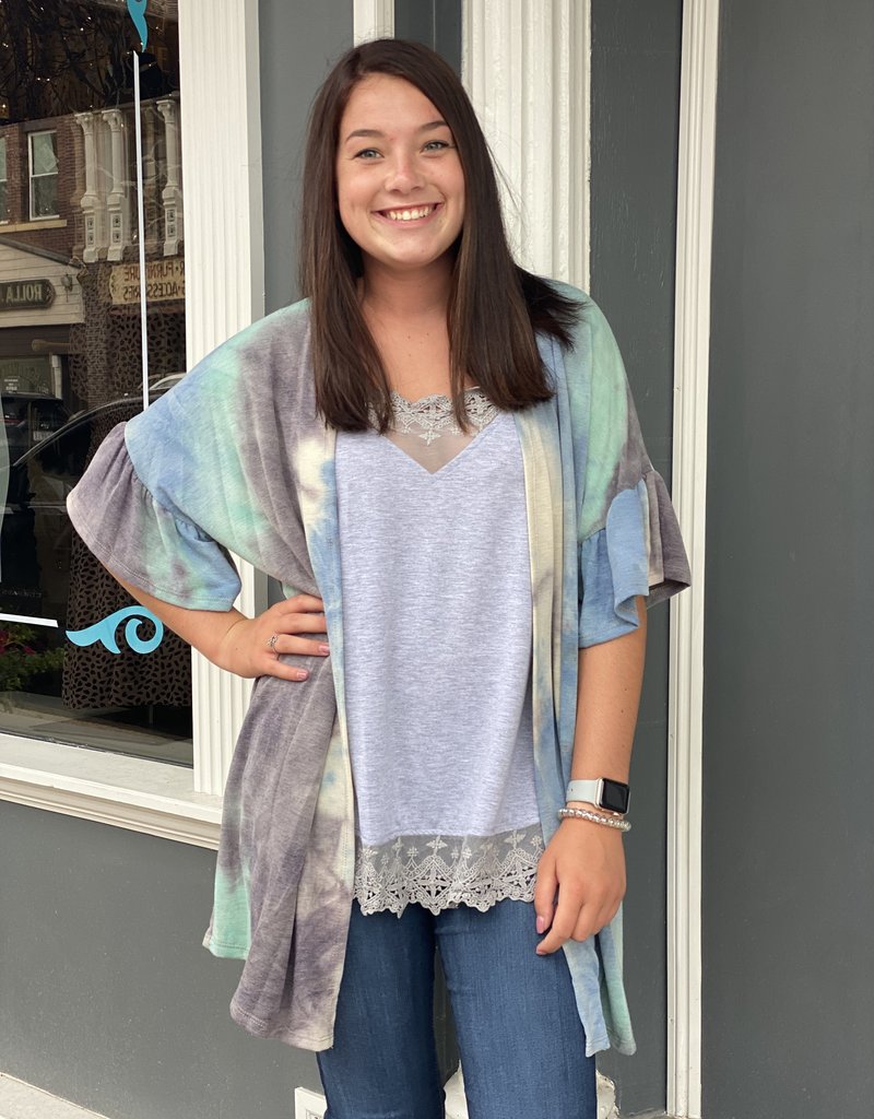 ruffle sleeve cardigan