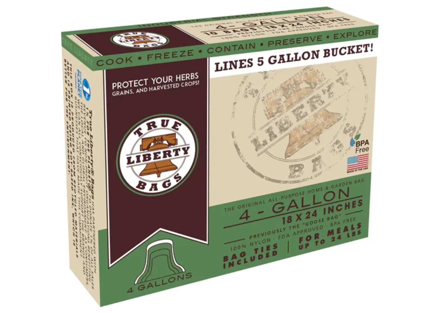 True Liberty Bags True Liberty Goose 4 Gallon Bags  18" x 24" 100/pack