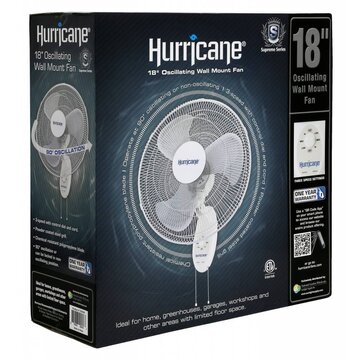 Hurricane Hurricane Supreme Oscillating Wall Mount Fan 18"