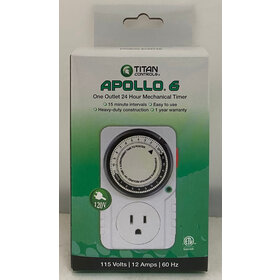 Titan Controls Titan Controls Apollo 6 - Single Outlet Mechanical Timer