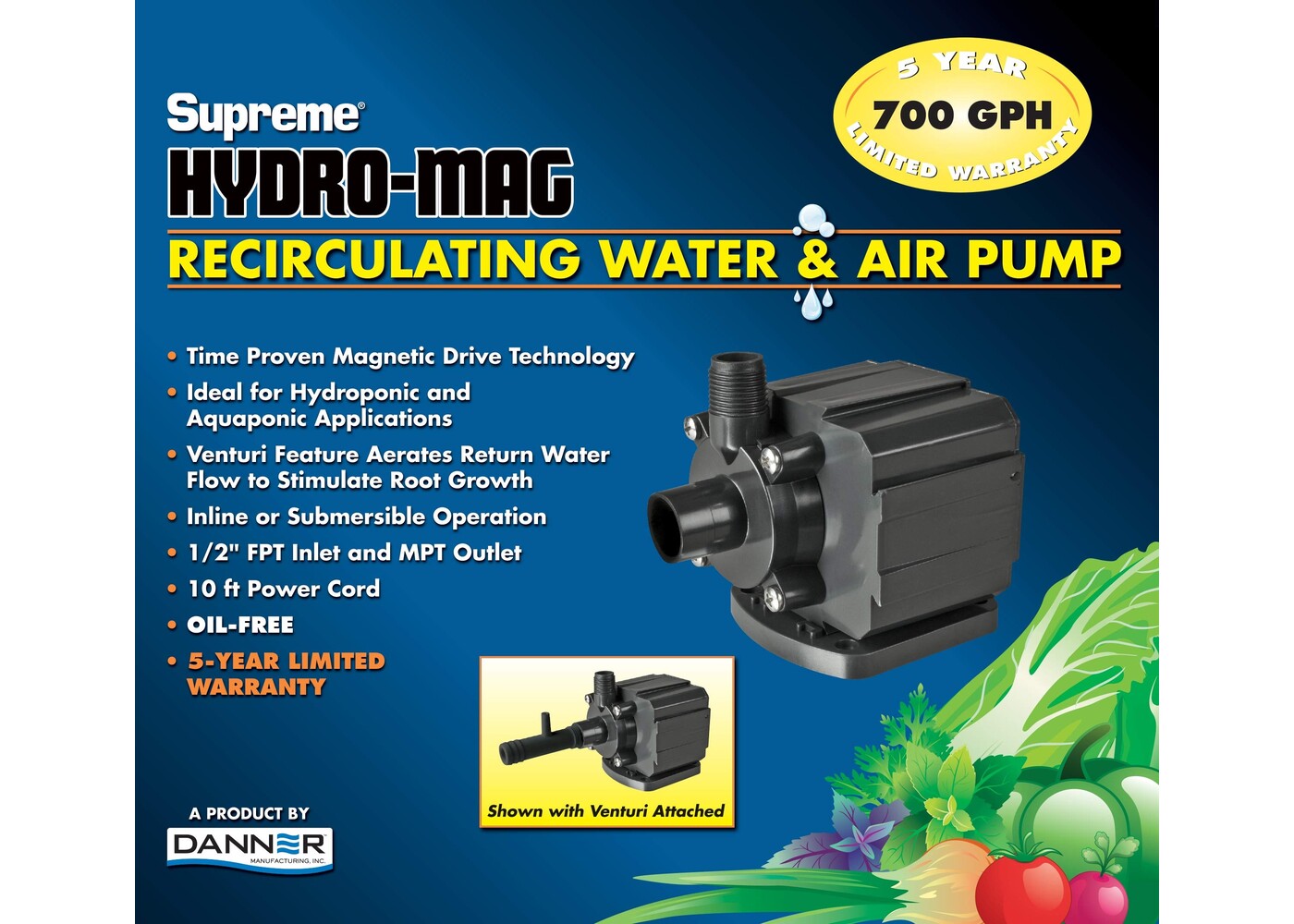 Danner Danner Hydro-Mag 700 GPH Utility Pump w/ Venturi