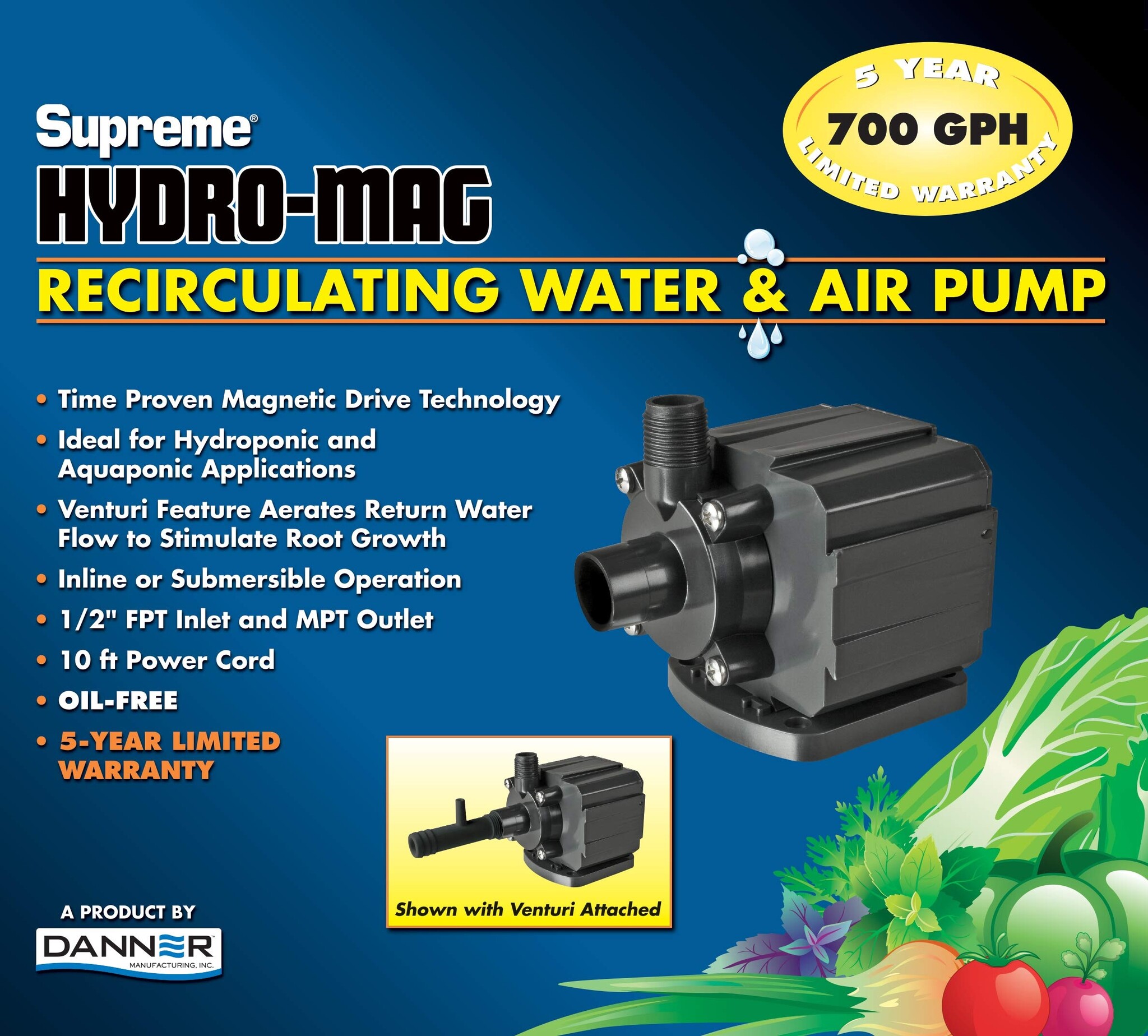 Danner Danner Hydro-Mag 700 GPH Utility Pump w/ Venturi