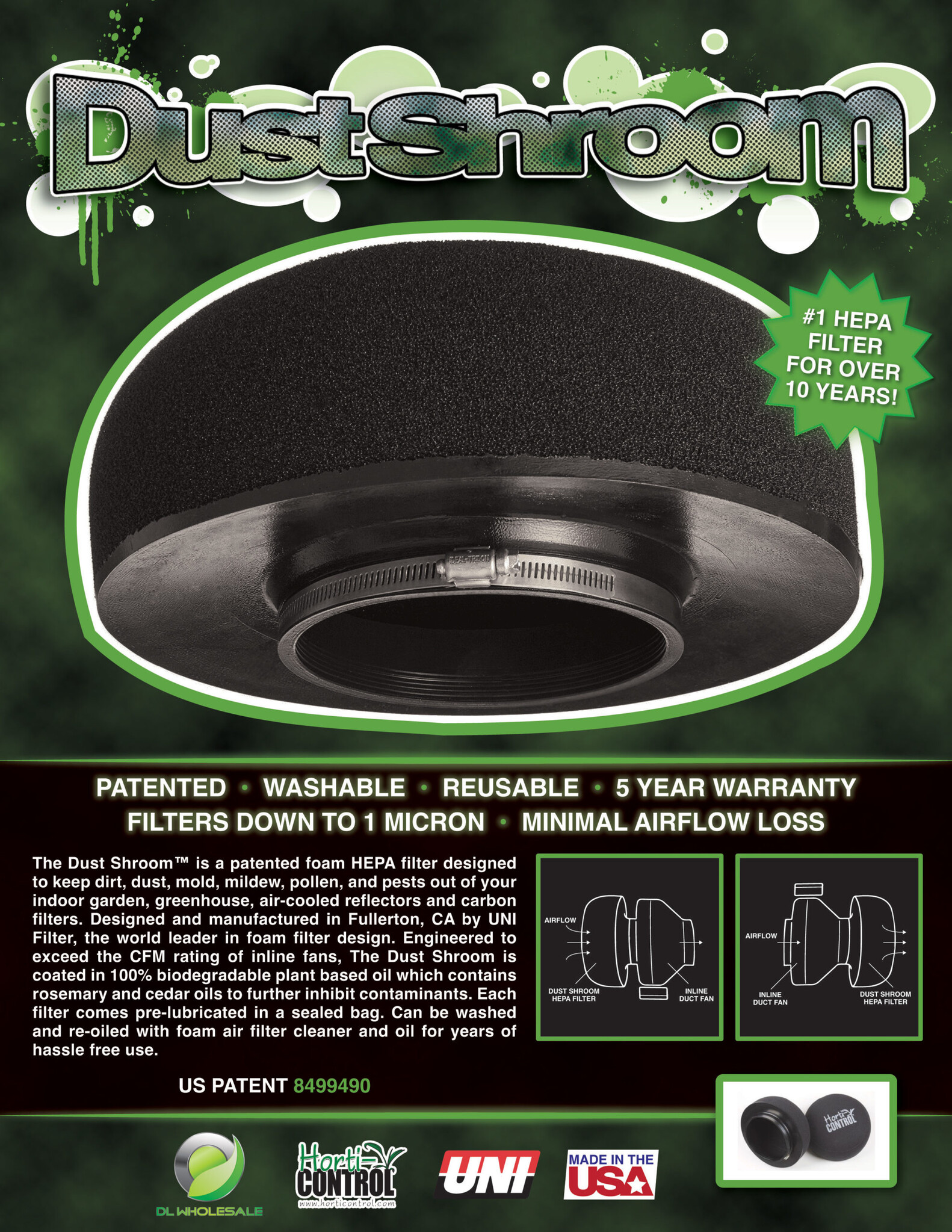 Horti Control Horti-Control Dust Shroom 4"