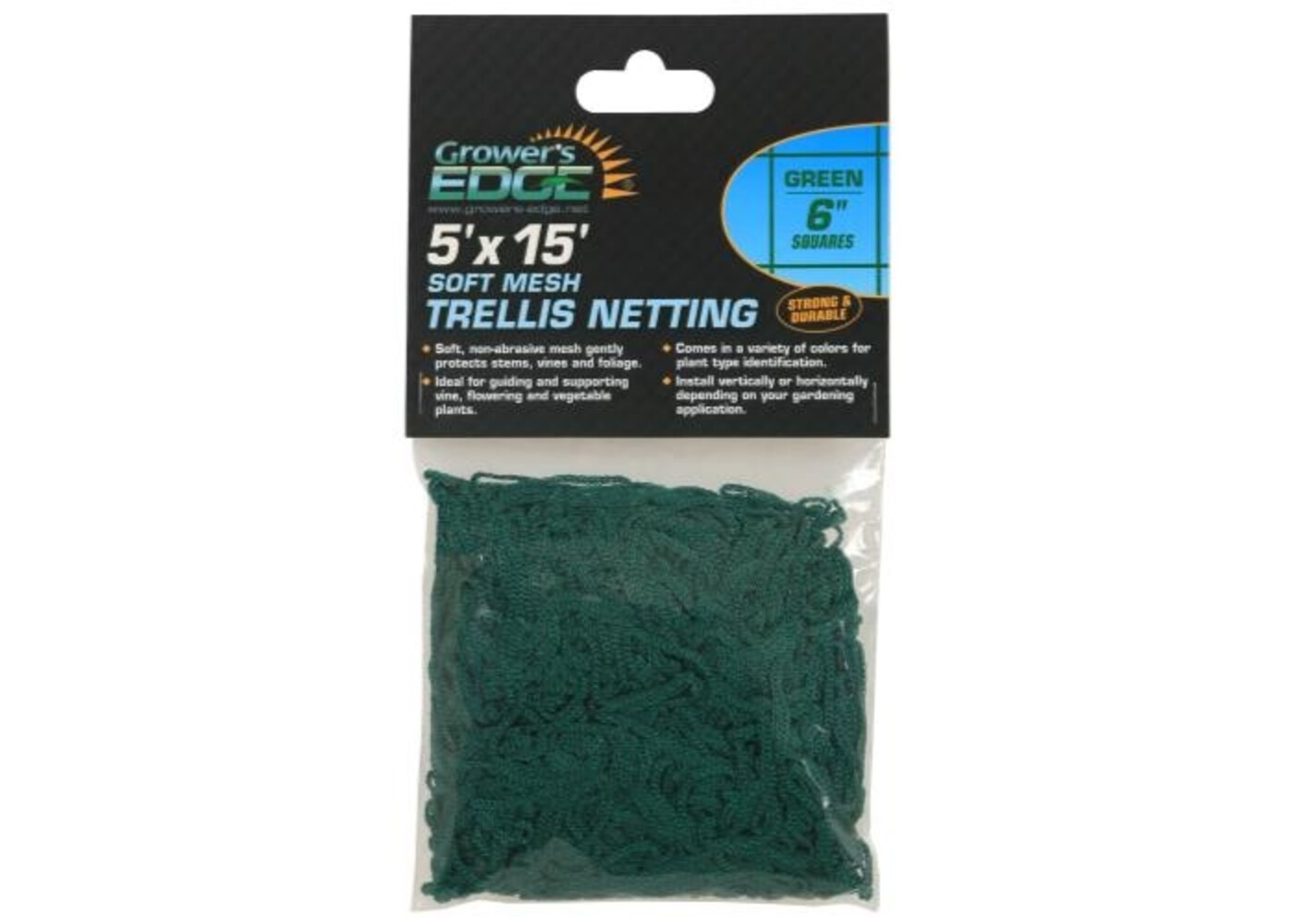 Growers Edge Grower's Edge Soft Mesh Trellis Netting 5' x 15' w/ 6" Squares