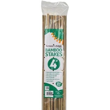 Growers Edge Grow !t Plant !t / Grow1 Natural Bamboo Stake  4 ft - 25/Bag