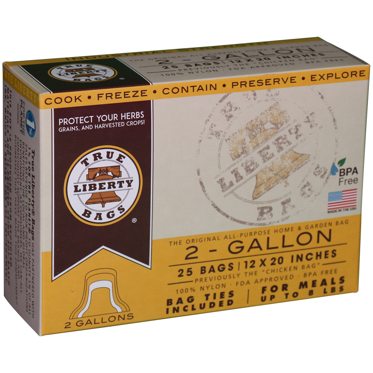 True Liberty Bags True Liberty Chicken 2 Gallon Bags 12"x20" 100/pk