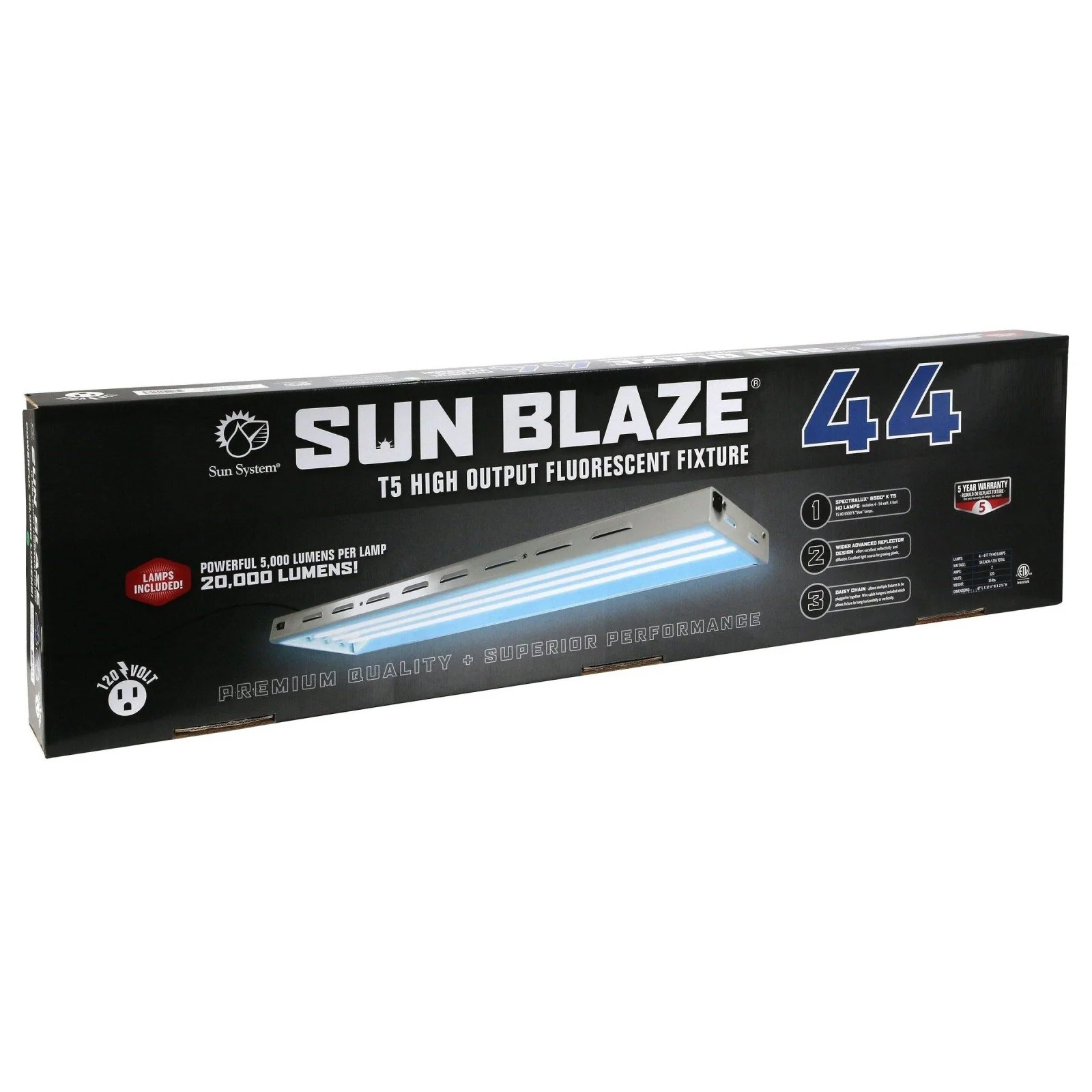 Sun Blaze & Solar Flare Sun Blaze T5 HO 44 - 4 ft 4 Lamp - 120 Volt