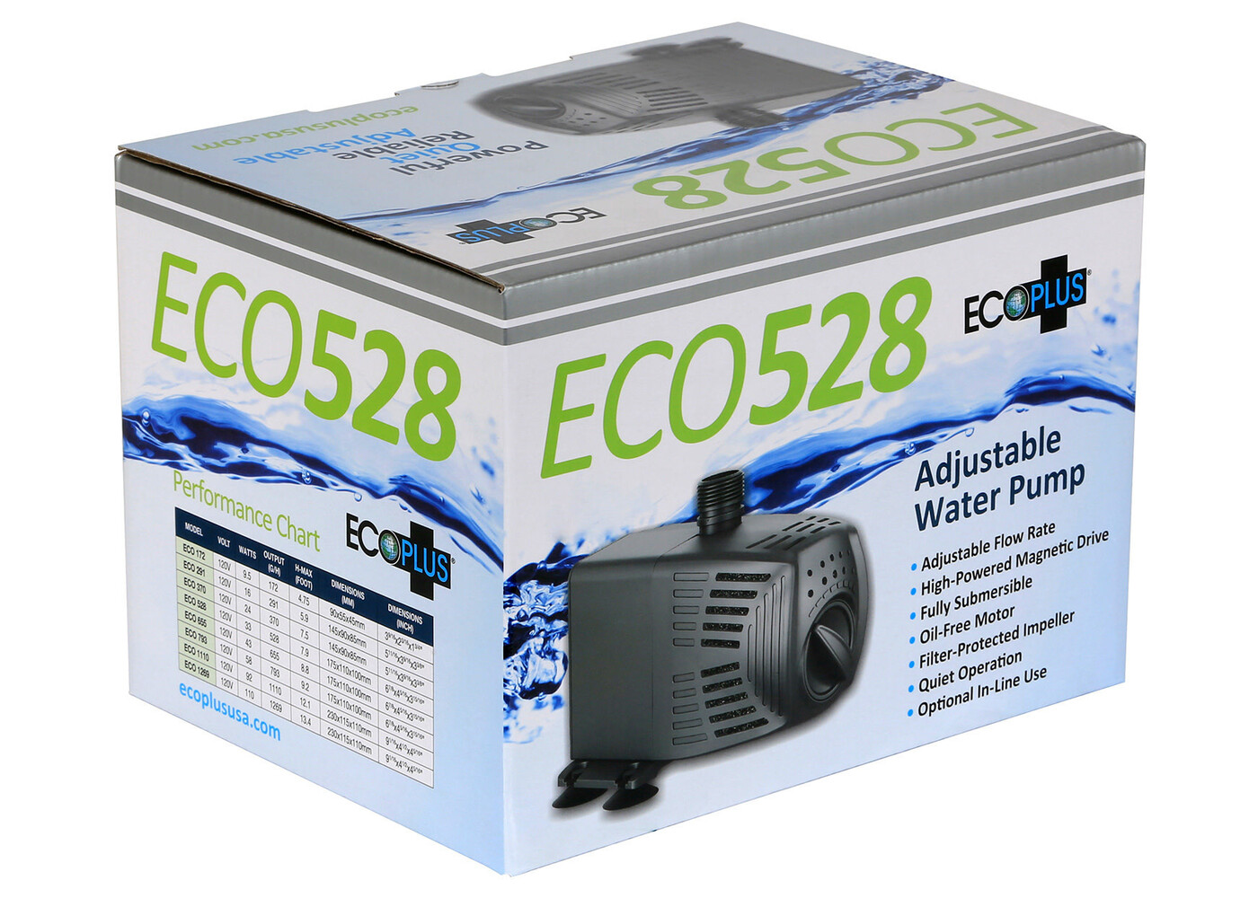 Eco Plus EcoPlus Adjustable Water Pump 528 GPH