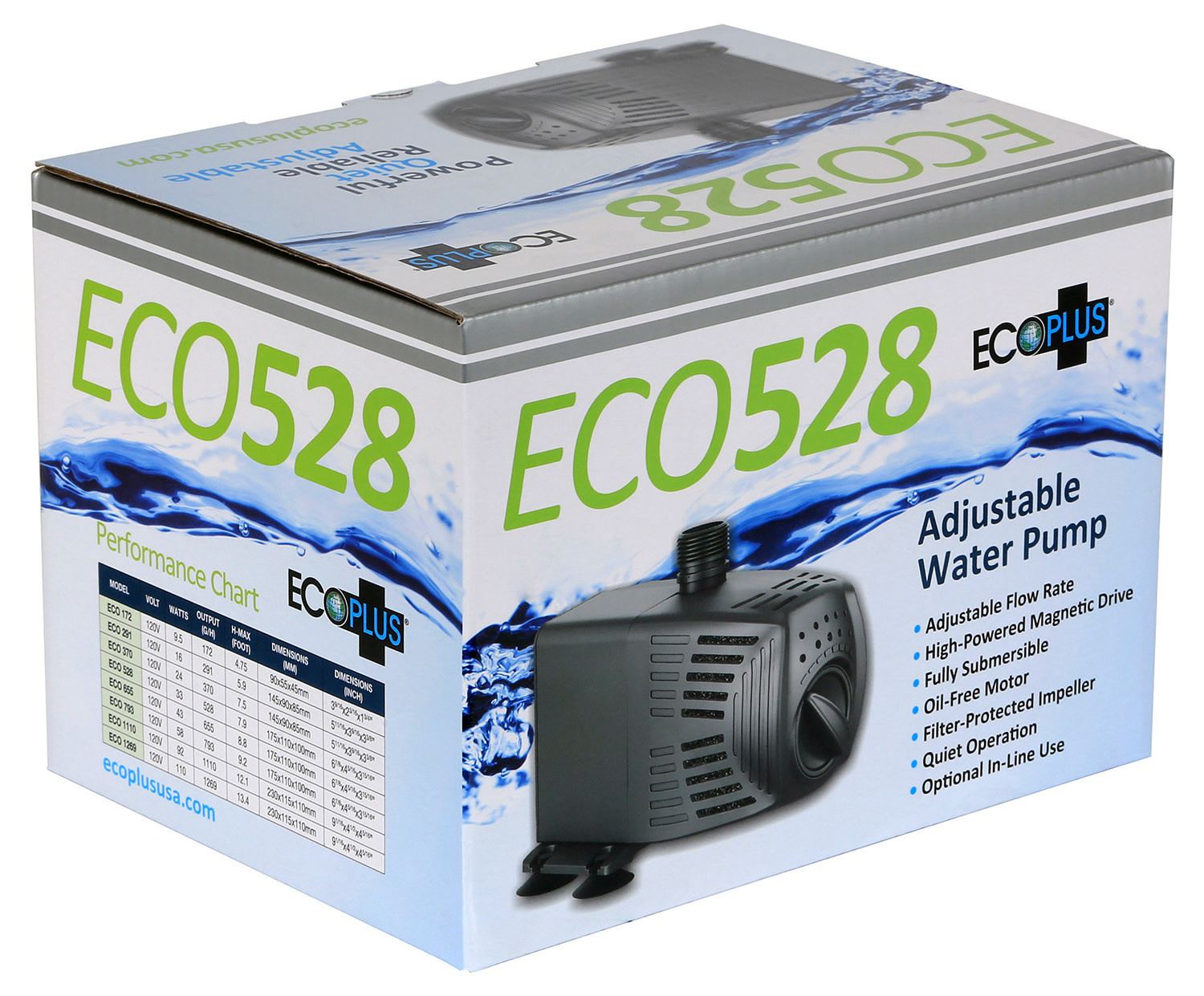 Eco Plus EcoPlus Adjustable Water Pump 528 GPH