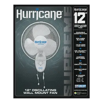 Hurricane Hurricane Supreme Oscillating Wall Mount Fan 12"
