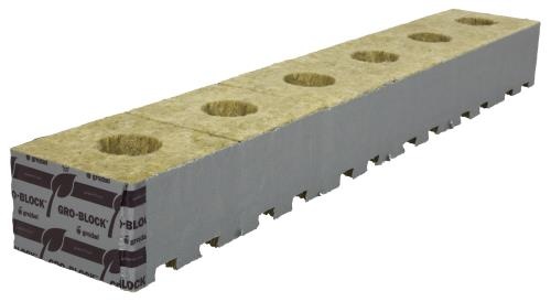 Grodan IMPROVED GR6.5 Rockwool 4" Block 4" x 4" x 2.5" strip