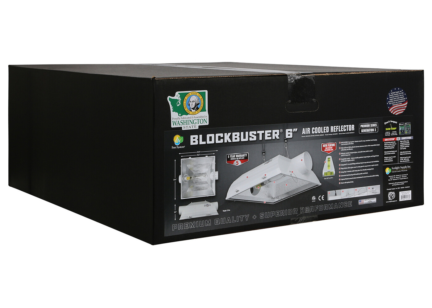 Sun System Power and Lamp Cord BlockBuster 6" Air-Cooled Reflector