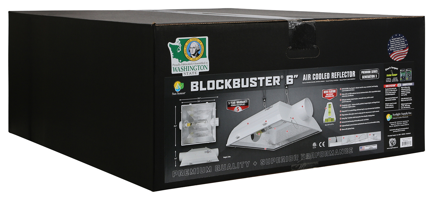 Sun System Power and Lamp Cord BlockBuster 6" Air-Cooled Reflector