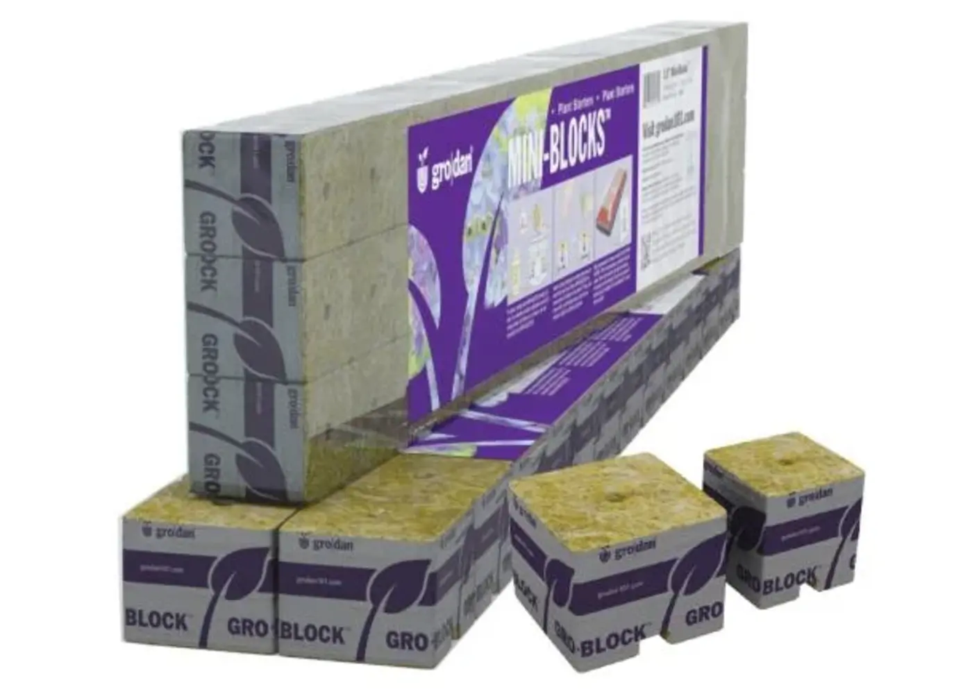 Grodan Grodan 2 in Starter Mini-Blocks MM50/40 2 in x 2 in x 2 in (2 Strips of 12 or 24 ct)