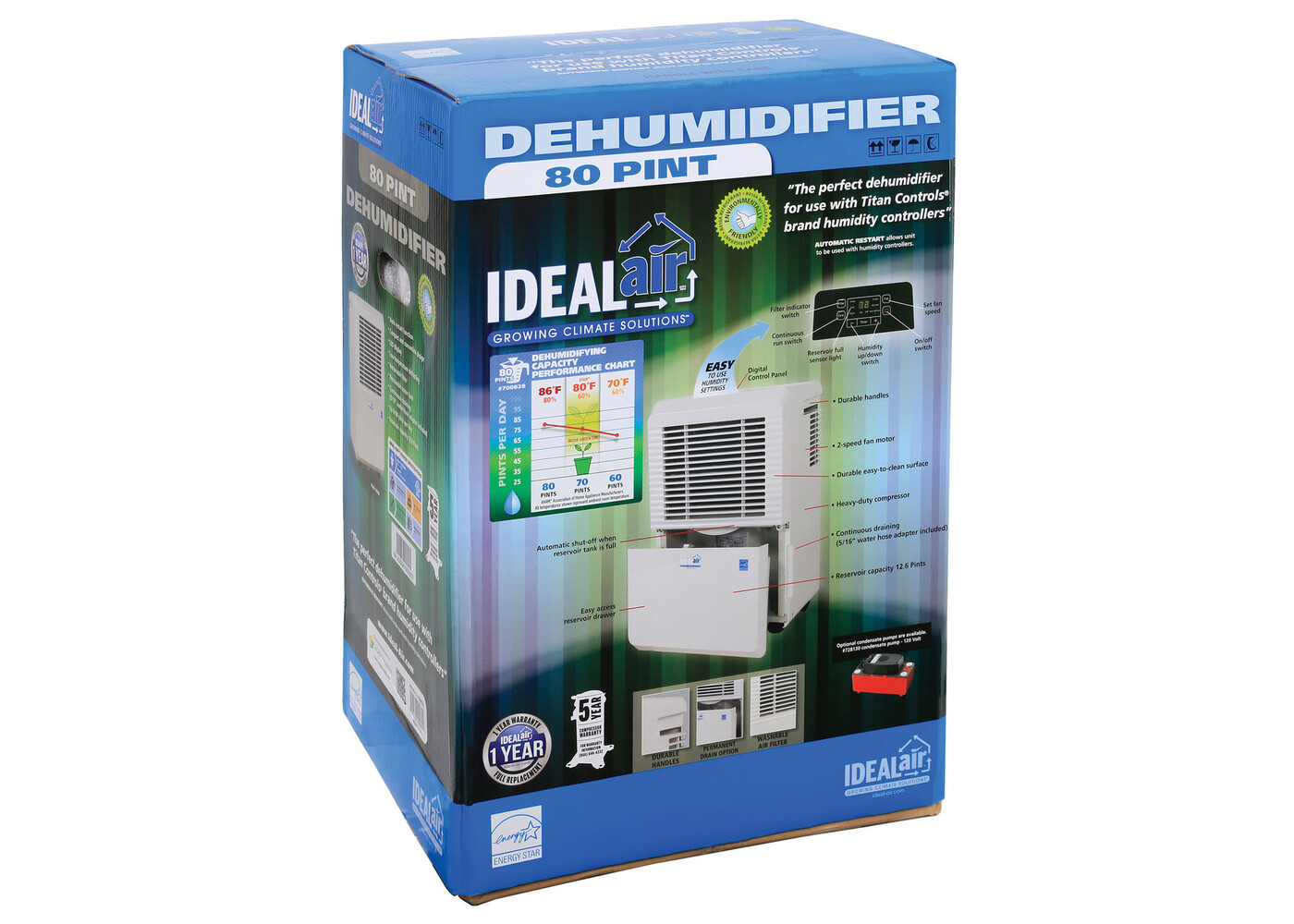 Ideal Air Ideal-Air Dehumidifier 50-80 Pint