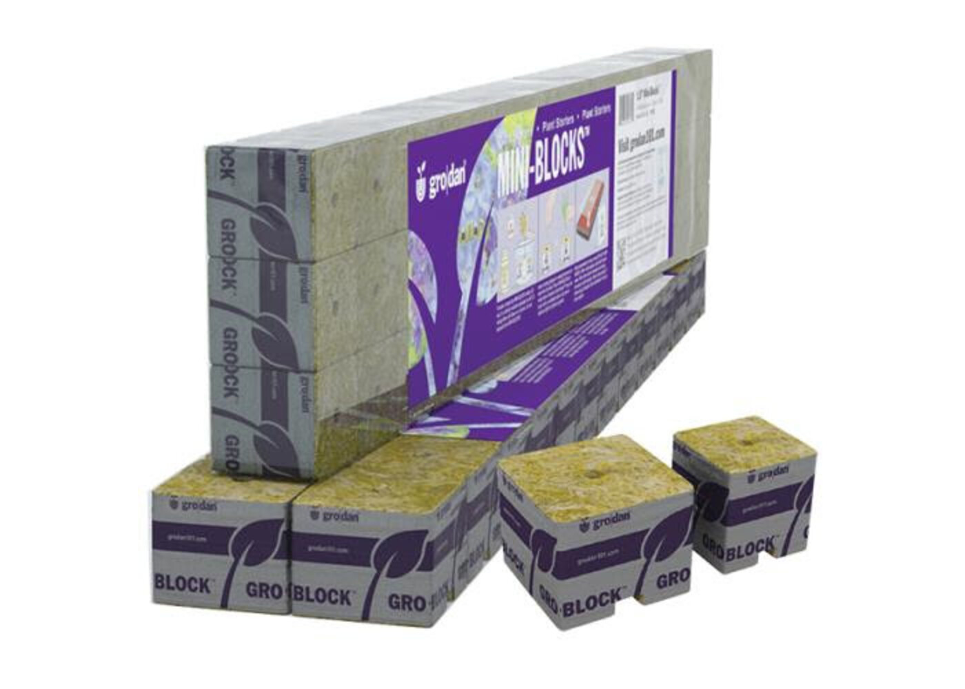 Grodan Grodan 1.5 in Starter Mini-Blocks MM40/40 1.5 in x 1.5 in x 1.5 in (3 Strips of 15 or 45 ct)