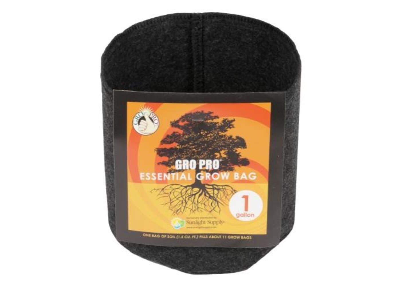 Gro Pro Gro Pro Essential Round Fabric Pot - Black 1 Gallon