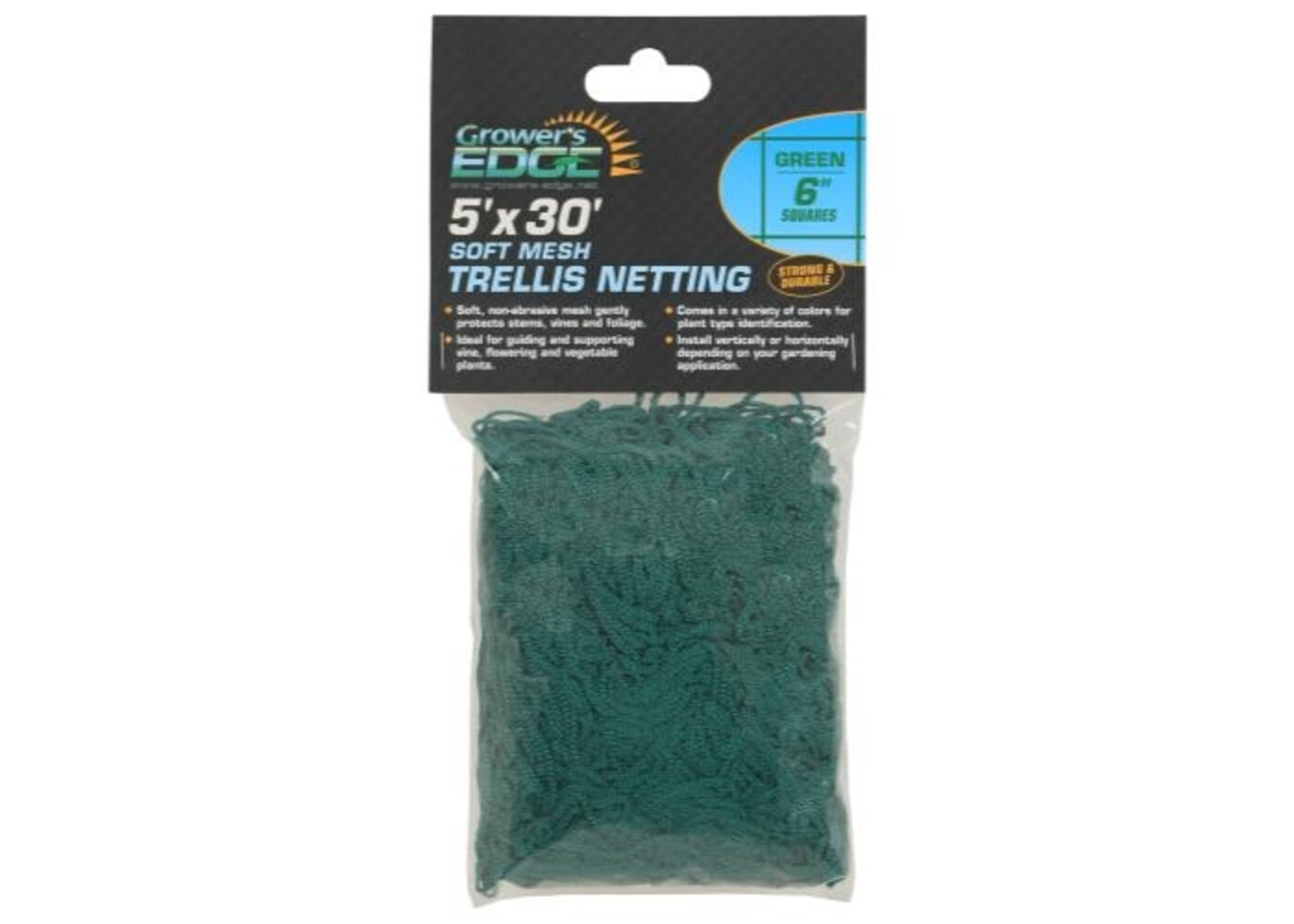 Growers Edge Grower's Edge Soft Mesh Trellis Netting 5 ft x 30 ft w/ 6 in Squares - Green (12/Cs)