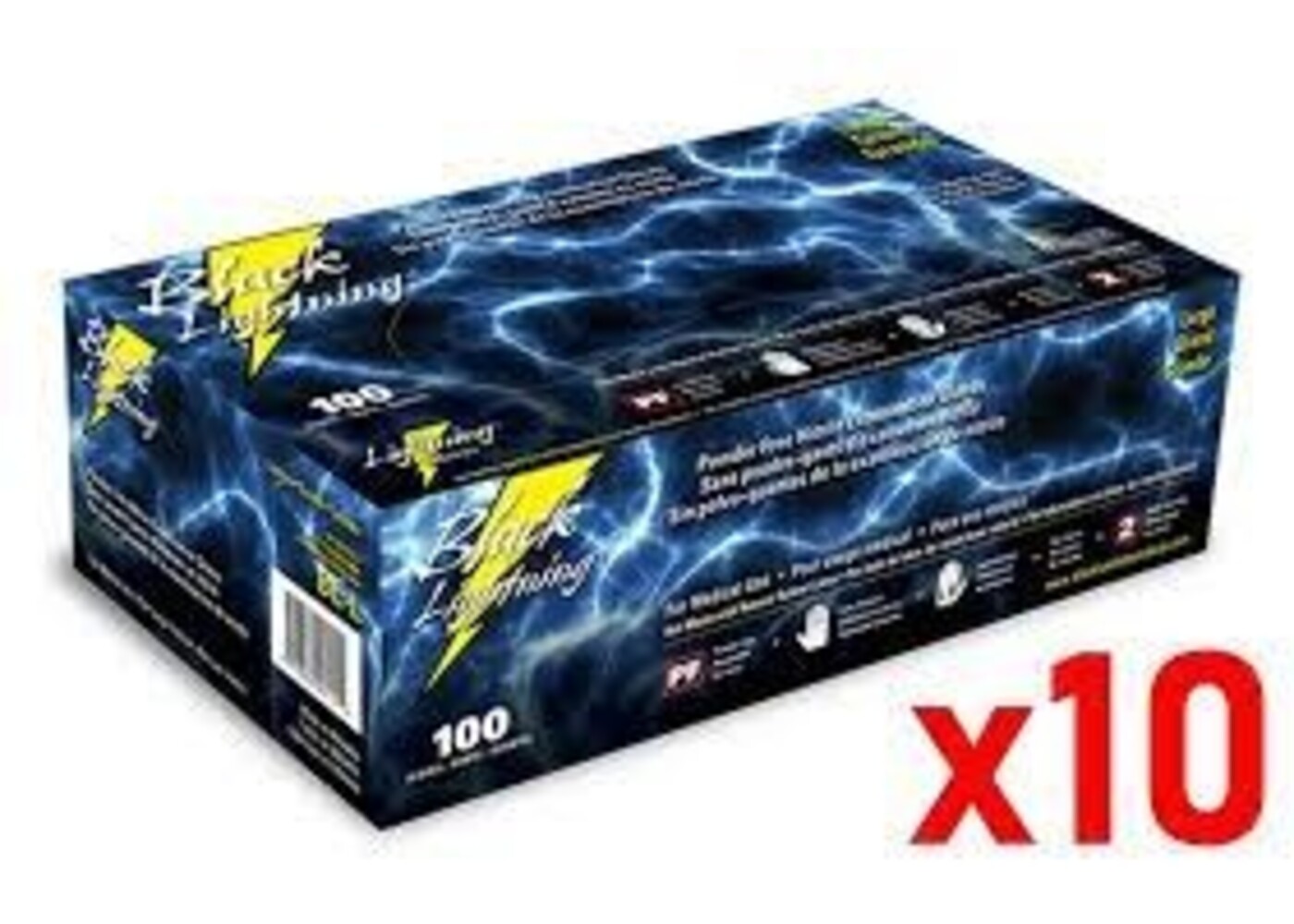 Black Lightning Black Lightning Powder Free Nitrile Gloves X-Large (100/Box)