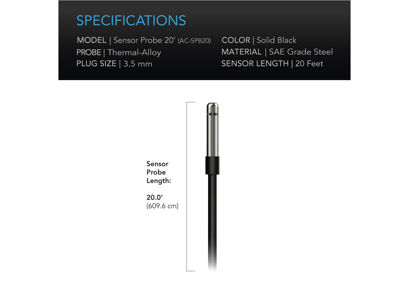AC Infinity AC Infinity Controller Sensor Probe 20' cord