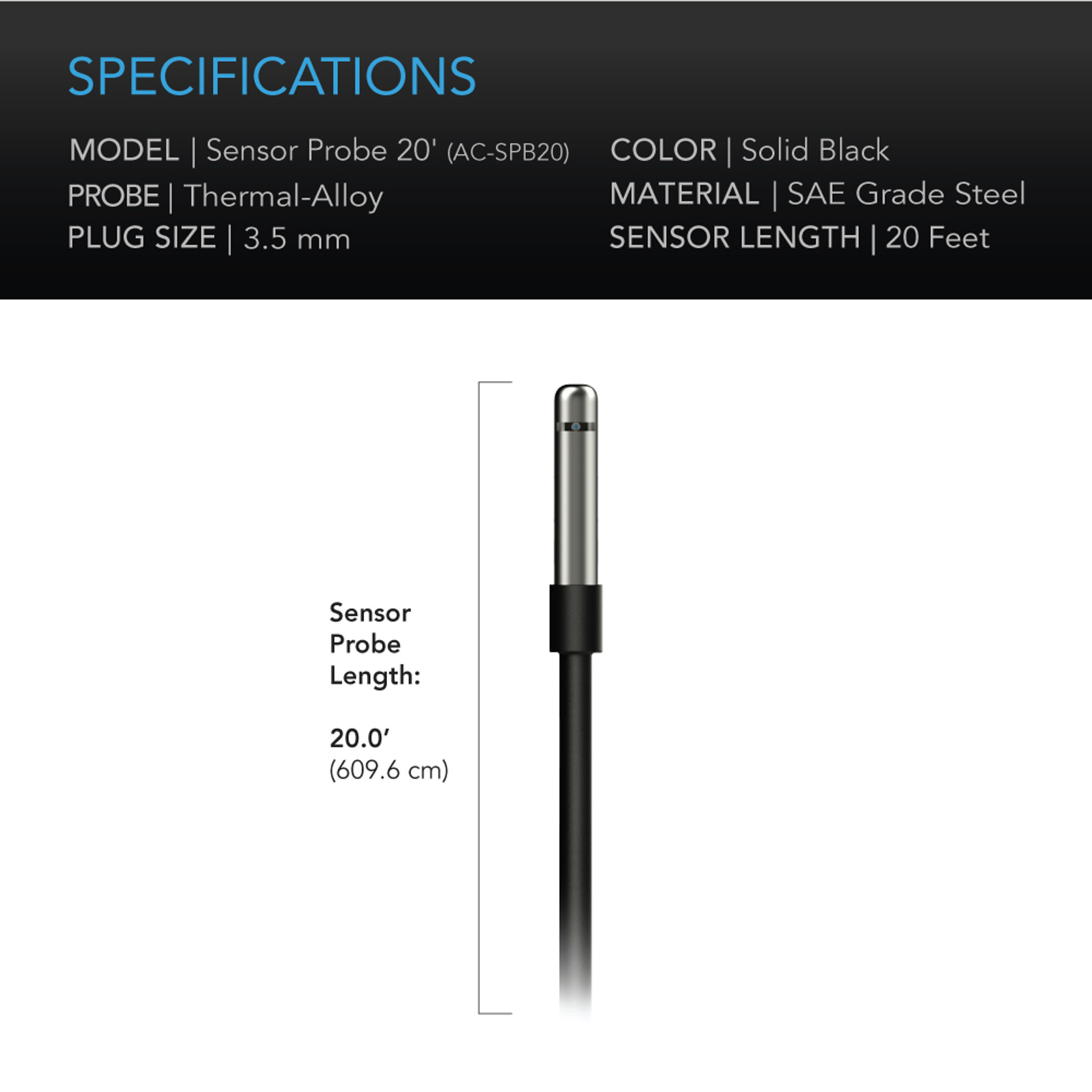 AC Infinity AC Infinity Controller Sensor Probe 20' cord