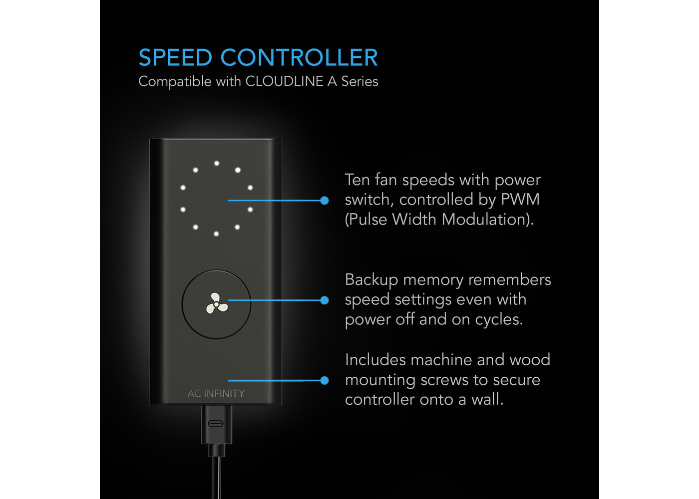 AC Infinity AC Infinity Air Filtration Kit 8", Inline Fan with Speed Controller, Carbon Filter & Ducting Combo