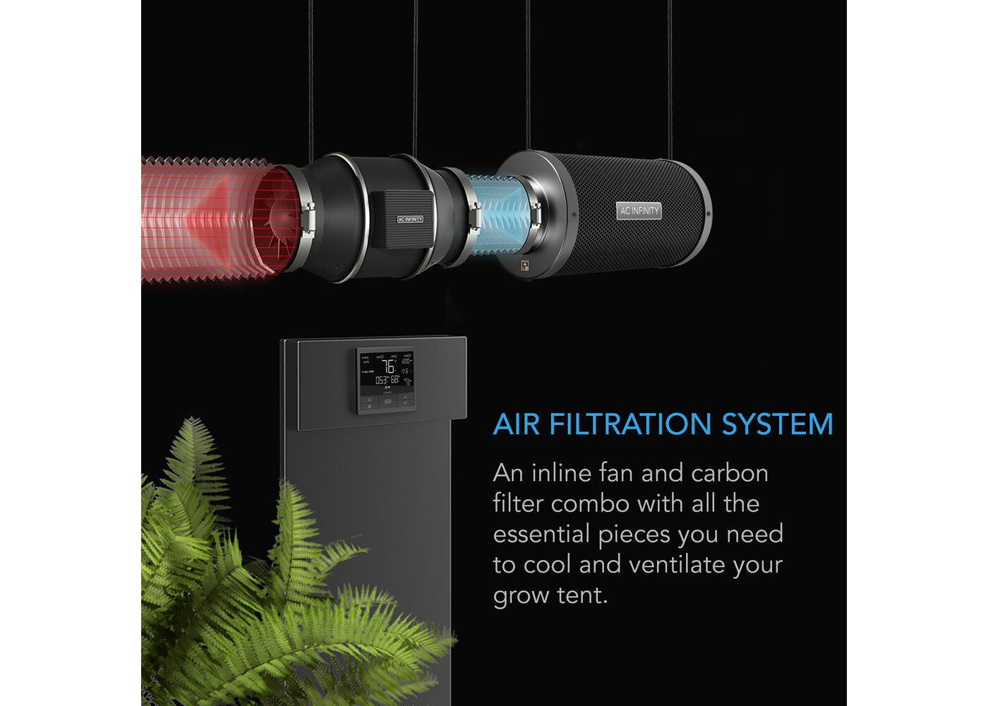 AC Infinity AC Infinity  PRO 4", Inline Fan with Smart Controller, Carbon Filter & Ducting Combo