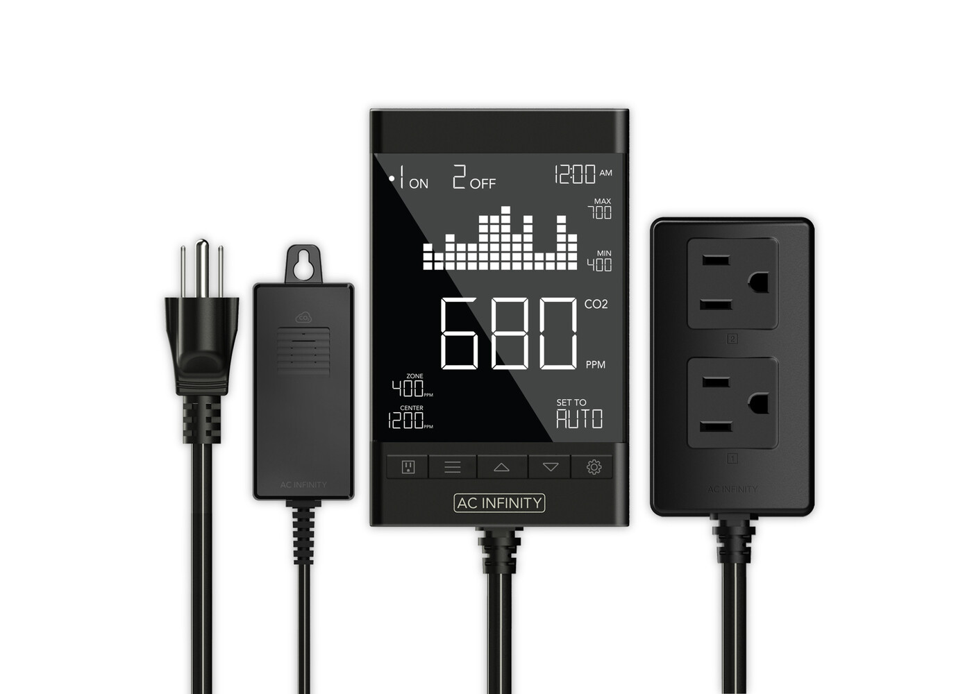 AC Infinity AC Infinity CO2 Controller, Smart Outlet Carbon Dioxide Monitor For CO2 Regulators & Inline Fans