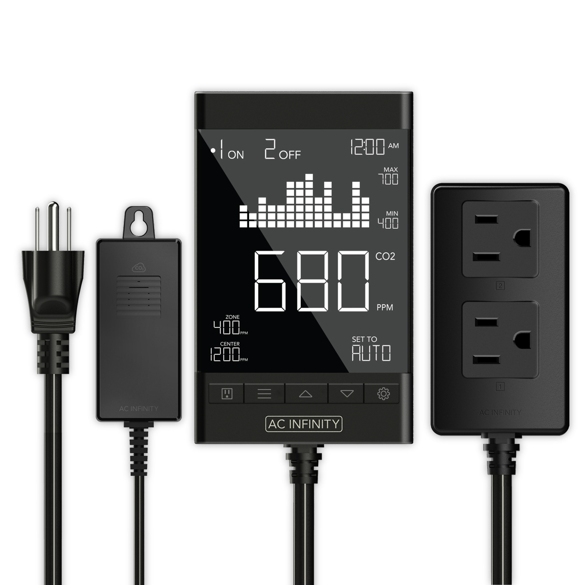 AC Infinity AC Infinity CO2 Controller, Smart Outlet Carbon Dioxide Monitor For CO2 Regulators & Inline Fans